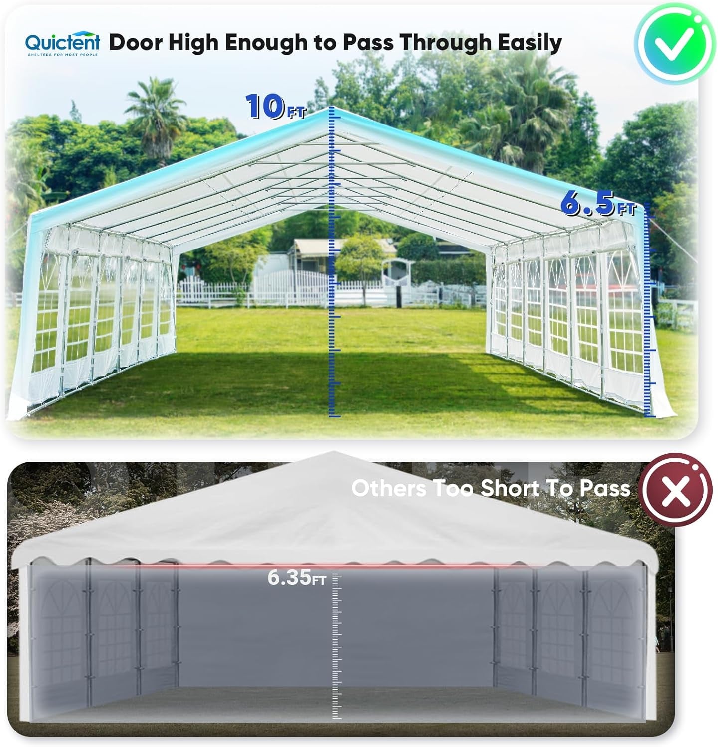 Premium 20X40 Party Tent Heavy Duty Outdoor Gazebo White Event Shelter Wedding Canopy Tent for Parties Carport BBQ with Removable Sidewall Windows & Storage Bags