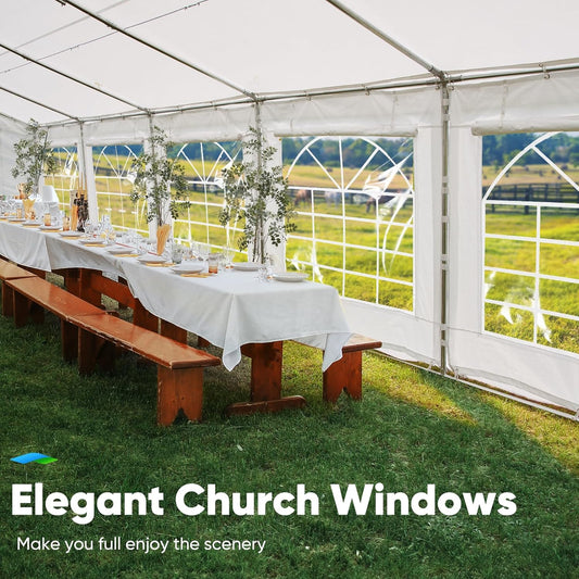 Premium 20X40 Party Tent Heavy Duty Outdoor Gazebo White Event Shelter Wedding Canopy Tent for Parties Carport BBQ with Removable Sidewall Windows & Storage Bags