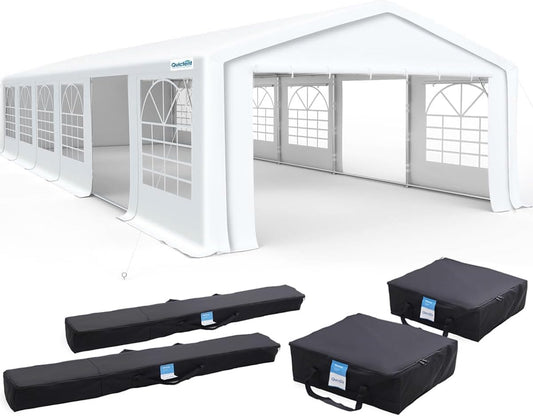 Premium 20X40 Party Tent Heavy Duty Outdoor Gazebo White Event Shelter Wedding Canopy Tent for Parties Carport BBQ with Removable Sidewall Windows & Storage Bags